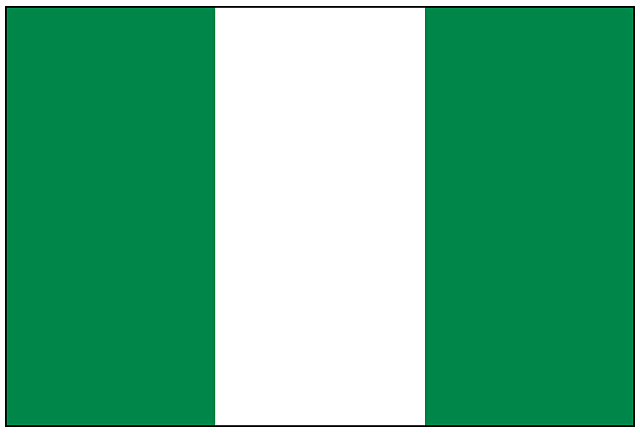 森林 樹木と国旗 ナイジェリア連邦共和国