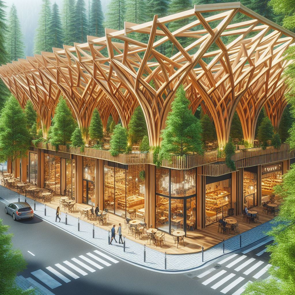 近未来の木材建物