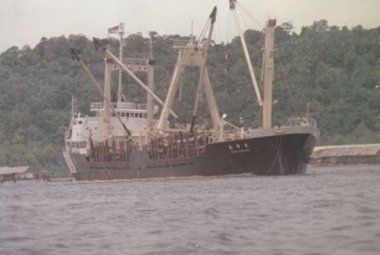 インドネシアでの木材船